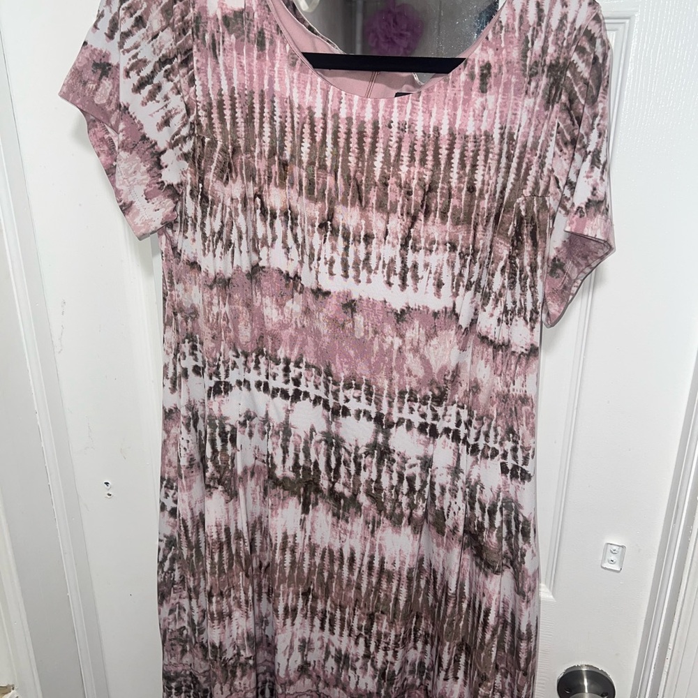Pink and Brown Tie-Dye Dress